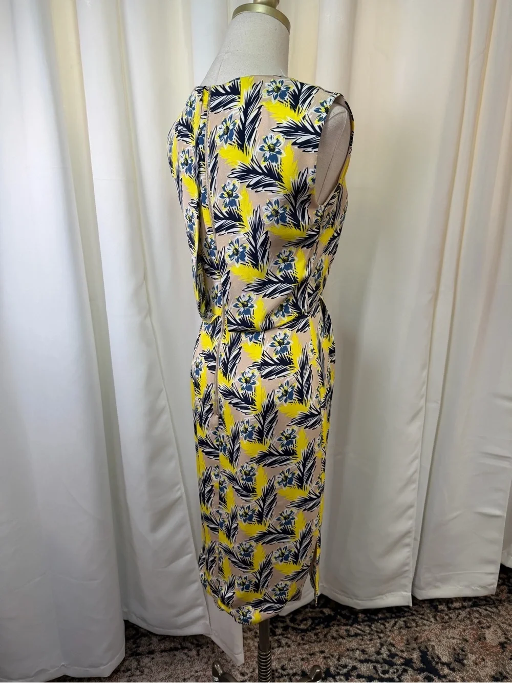 J. Crew ‘Yellow & Tan Floral Print Sleeveless Dress’ in “Meadow Spring” Size 00